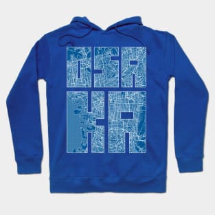 Osaka, Japan City Map Typography - Blueprint Hoodie